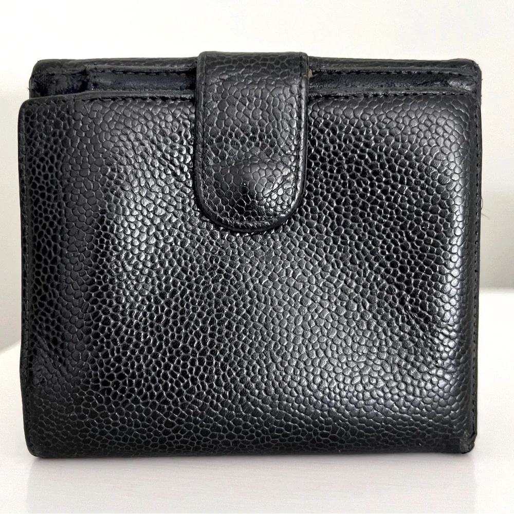 Authentic CHANEL Caviar Black Leather Wallet